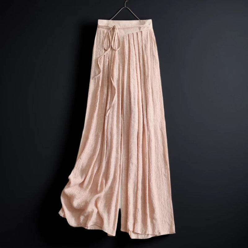 Wide Leg Tie Waist Linen Pants