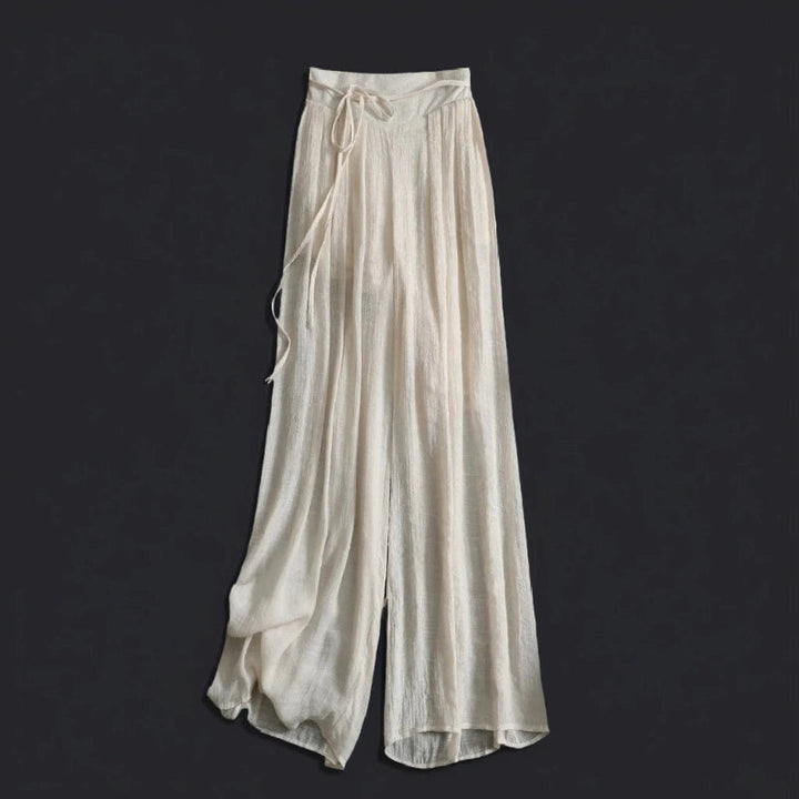 Wide Leg Tie Waist Linen Pants