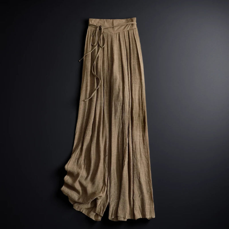 Wide Leg Tie Waist Linen Pants
