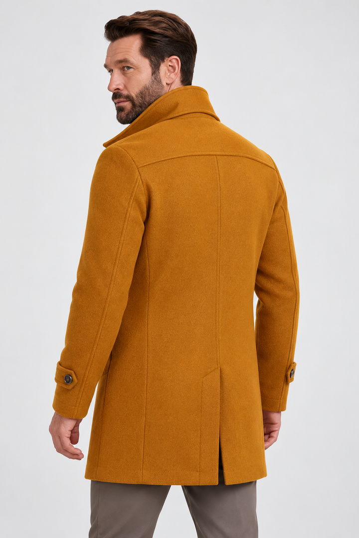 Wool-Blend Coat – Detachable Scarf & Adjustable Neck Coverage