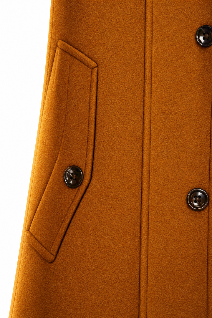 Wool-Blend Coat – Detachable Scarf & Adjustable Neck Coverage