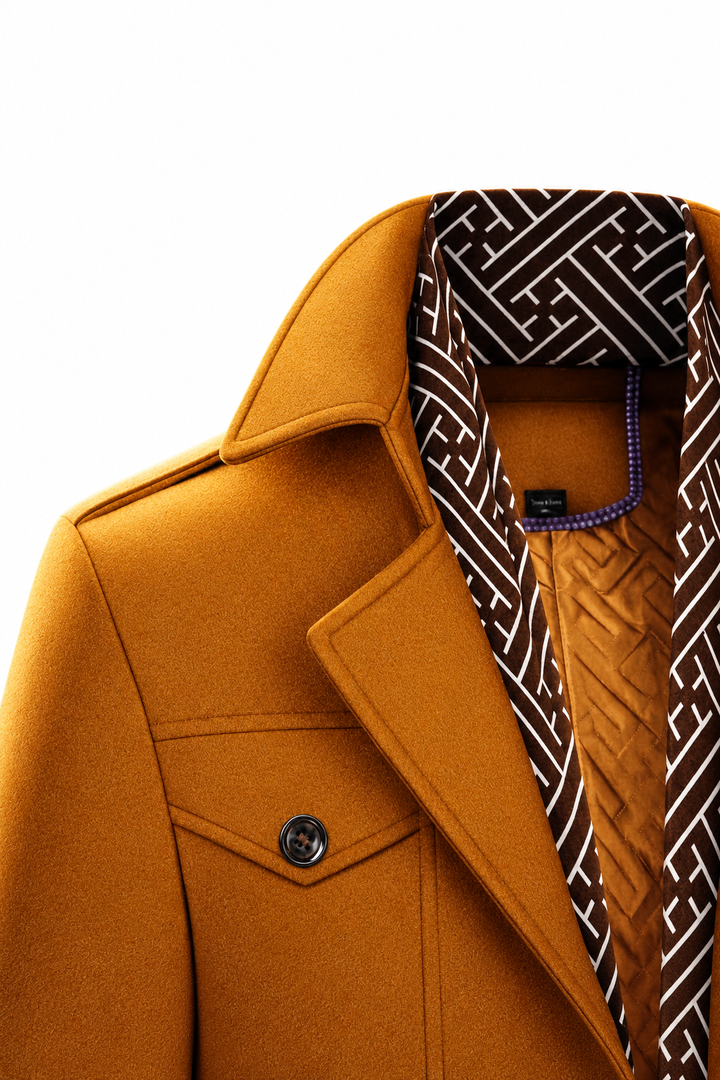 Wool-Blend Coat – Detachable Scarf & Adjustable Neck Coverage