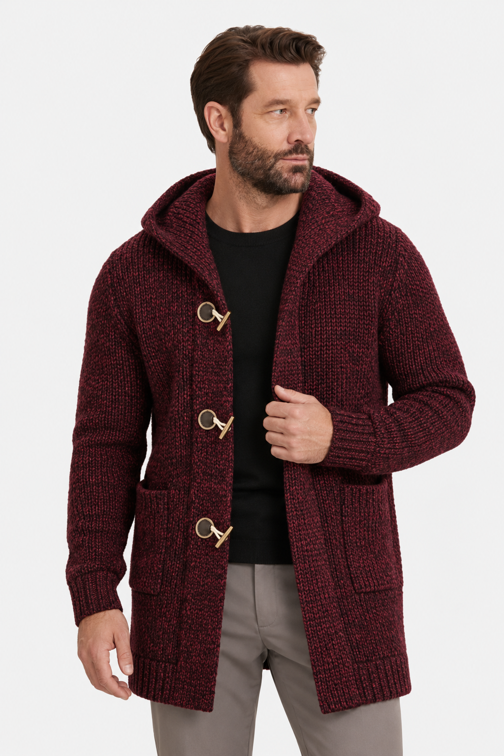 Wool-Blend Hooded Cardigan – Relaxed Cut & Easy Layering