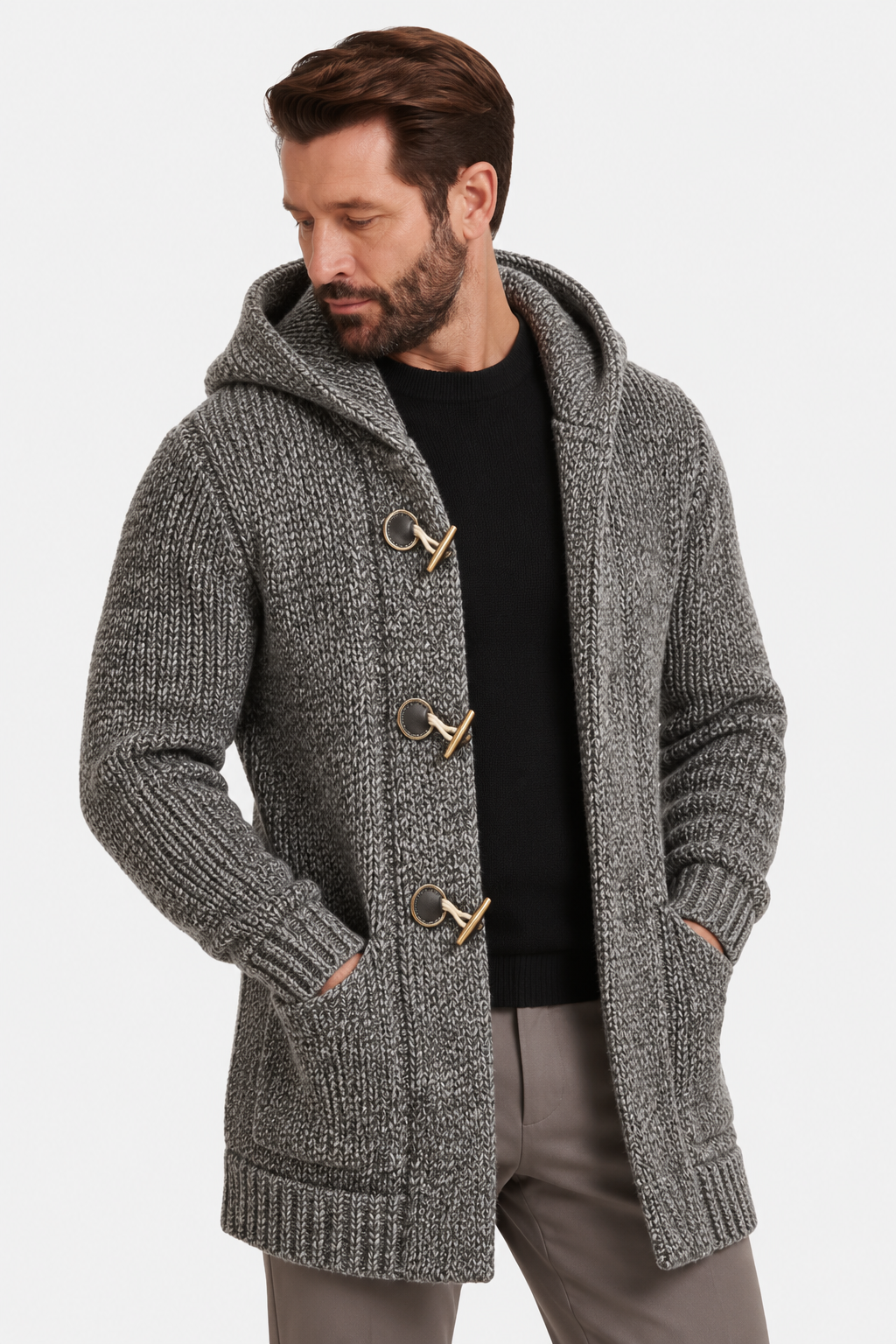 Wool-Blend Hooded Cardigan – Relaxed Cut & Easy Layering