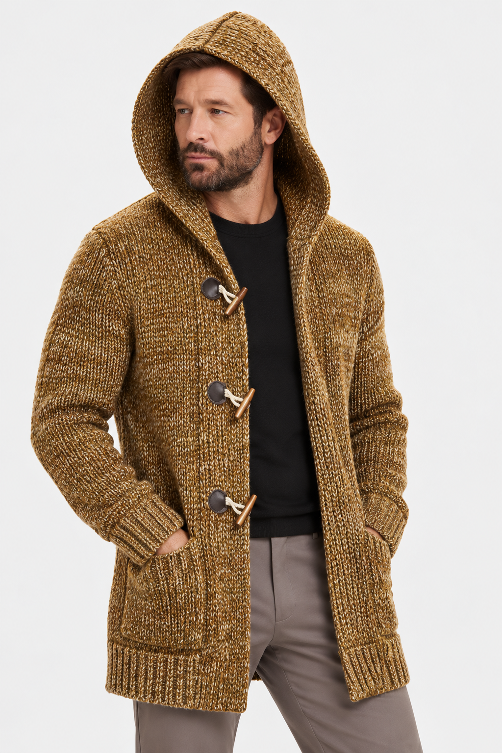 Wool-Blend Hooded Cardigan – Relaxed Cut & Easy Layering