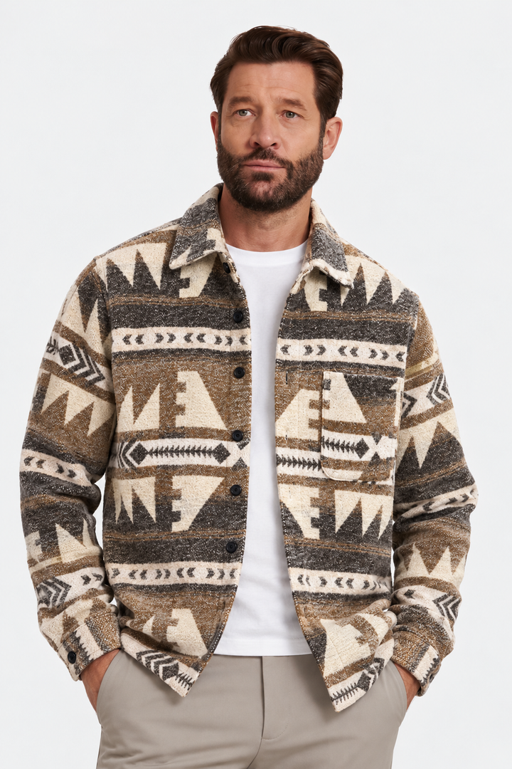 Wool-Blend Jacket – Button Front & Room for Layering