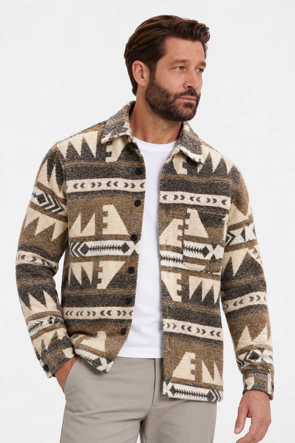 Wool-Blend Jacket – Button Front & Room for Layering